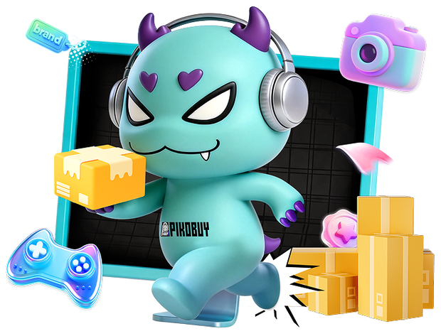 The agent mascot holding a parcel, with more boxes stacked beside it